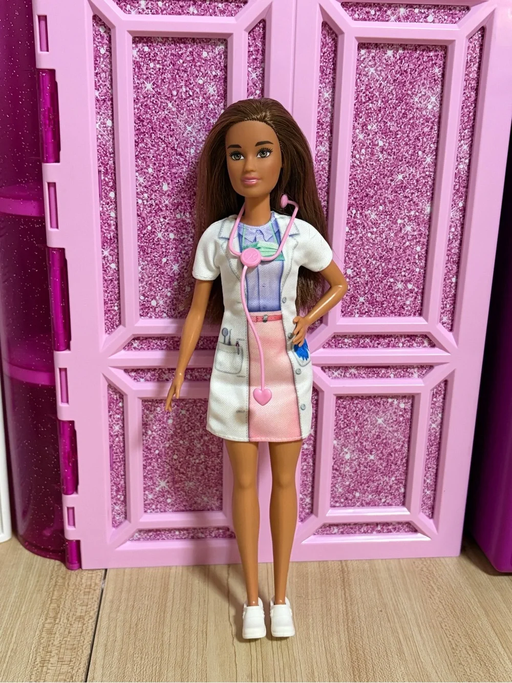 Barbie Doll Medical Outfit with Pink Accessories